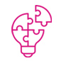 Icon - Glühlampe aus Puzzleteilen