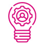Icon - Glühlampe mit Zahnrad