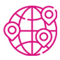 Icon - Weltkugel mit Positionsmarkierungen
