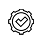 Icon - Zahnrad mit Checksymbol