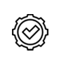 Icon - Zahnrad mit Checksymbol